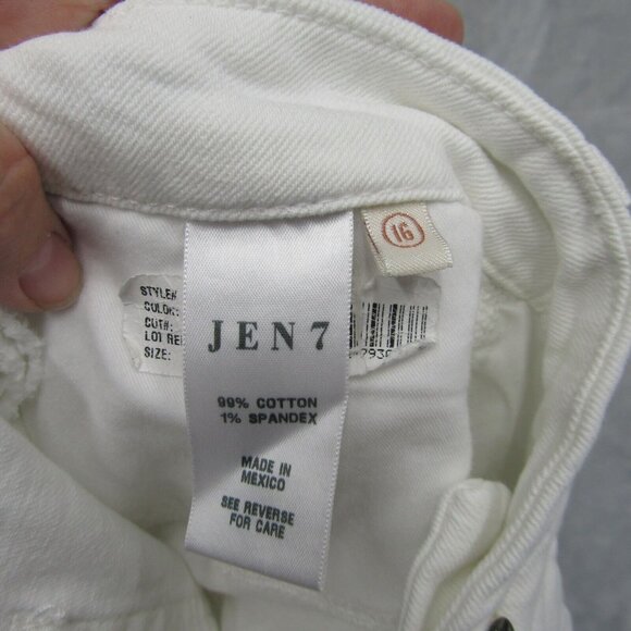7 For All Mankind Jen 7 White Bermuda Denim Jean Shorts Size 16 New - Picture 7 of 11